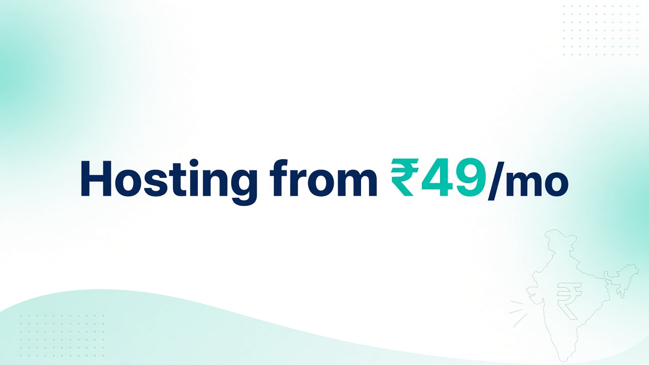 Cheap web hosting in India from ₹49/month